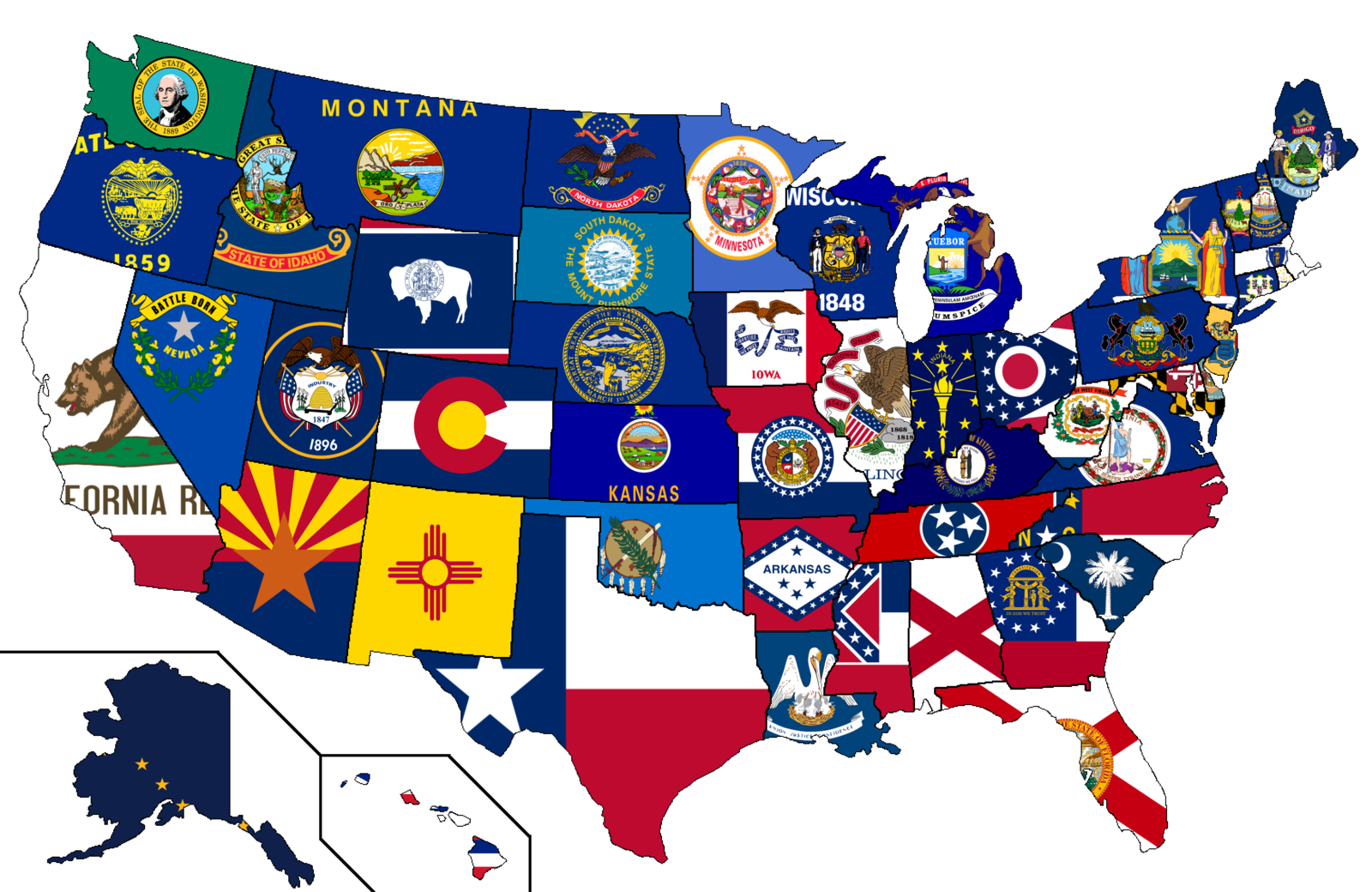 What are the 50 states of the United States?